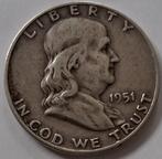 Zilveren    half   dollar   1951, Ophalen of Verzenden, Noord-Amerika, Zilver