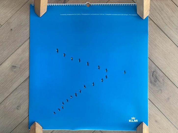 KLM Kalender 1989 - Vintage Luchtvaart Kalender, Verzamelen, Posters, Zo goed als nieuw, Reclame, Vierkant, Ophalen of Verzenden