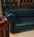 Flaming Blue Chesterfield 3-zits Bank Buttonseat, Huis en Inrichting, Ophalen of Verzenden, Zo goed als nieuw, 200 tot 250 cm
