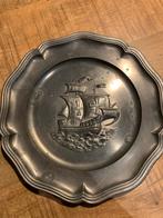 Tinnen bord met schip, Antiek en Kunst, Ophalen