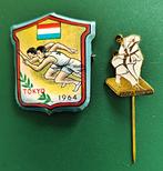 Button Tokyo 1964 + speldje Anton Geesink, Verzamelen, Speldjes, Pins en Buttons, Verzenden, Zo goed als nieuw, Overige onderwerpen