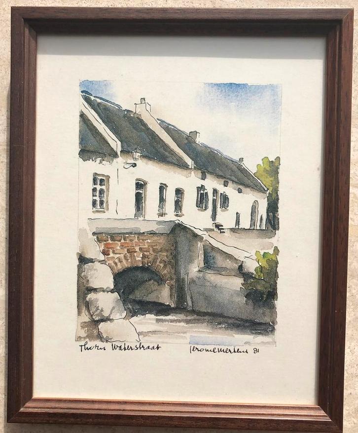 Litho Jerome Mertens / Waterstraat Thorn, Antiek en Kunst, Kunst | Litho's en Zeefdrukken, Ophalen of Verzenden