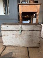 Brocante houten kist 32x52x28, Antiek en Kunst, Curiosa en Brocante, Ophalen