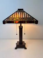 Art deco tiffany tafellamp glas in lood art nouveau, Ophalen of Verzenden, Zo goed als nieuw, Glas, 50 tot 75 cm