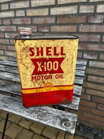 Shell olieblik. Oud shell olieblik (leeg) originele dop beschikbaar voor biedingen