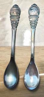 2 ANTIEKE VERZILVERDE THEELEPELS WATERSNOOD 1953, Verzamelen, Gebruikt, Verzilverd, Ophalen of Verzenden, Metaal