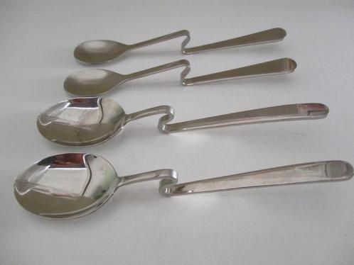 4 hanglepeltjes - bokaallepeltjes rvs - 2x Jostenberg, Huis en Inrichting, Keuken | Bestek, Zo goed als nieuw, Los bestek, Rvs of Chroom