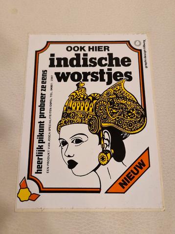 1200 Vintage Indische Worstjes Sticker - Nieuw! beschikbaar voor biedingen