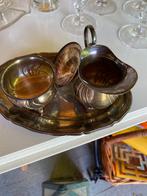 Oud verzilverd roomstelletje, Antiek en Kunst, Ophalen of Verzenden, Zilver