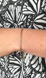 Gourmet 14k gouden massieve schakel armband unisex dames, Voordeelsieraden, Verzenden, Zo goed als nieuw, Met edelsteen