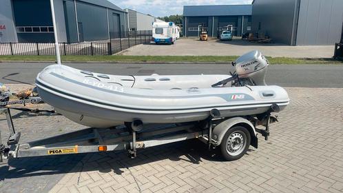 SUPERSTAAT AB ALU 350, Honda 20pk elektrische start, Watersport en Boten, Rubberboten, Zo goed als nieuw, Overige merken, Aluminium