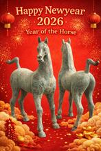 groot Chinees beeld Tang paard - groene bronzen patina, Ophalen