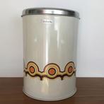 Vintage Brabantia Bayon Voorraadblik XL Wit/Bruin/Oranje, Verzamelen, Verzenden, Gebruikt, Overige, Overige merken