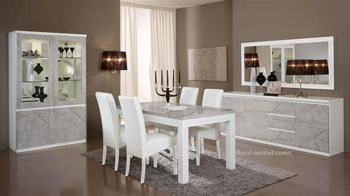 Woonkamer-Eetkamer Forever- hoogglans zwart wit marmer-SALE-, Huis en Inrichting, Complete eetkamers, Nieuw, Ophalen of Verzenden