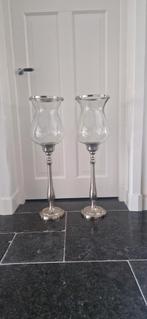 Windlichten (2x), vloerkandelaar,  - 82cm hoog, Ophalen, Zo goed als nieuw, Metaal, 75 cm of meer