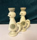 Set kip kandelaren, Huis en Inrichting, Woonaccessoires | Kandelaars en Kaarsen, Overige kleuren, Zo goed als nieuw, Overige materialen