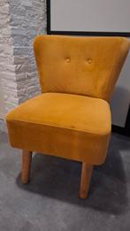 Okergele fauteuil, Ophalen, 75 tot 100 cm, Zo goed als nieuw, Stof
