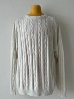 Witte kabeltrui Alberto Roussani, Kleding | Heren, Ophalen of Verzenden, Maat 56/58 (XL), Wit