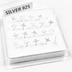 925 Sterling Zilver Kruis Neuspiercing, Verzenden, Nieuw, Zilver, Neuspiercing
