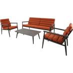 Loungeset Harper Terra - aluminium - olefin, 4 zitplaatsen, Ophalen of Verzenden, Bank, Loungeset
