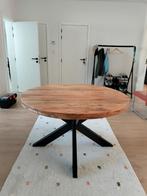 Ronde eettafel mango hout (130cm), Ophalen, Rond, Zo goed als nieuw, Vijf personen of meer