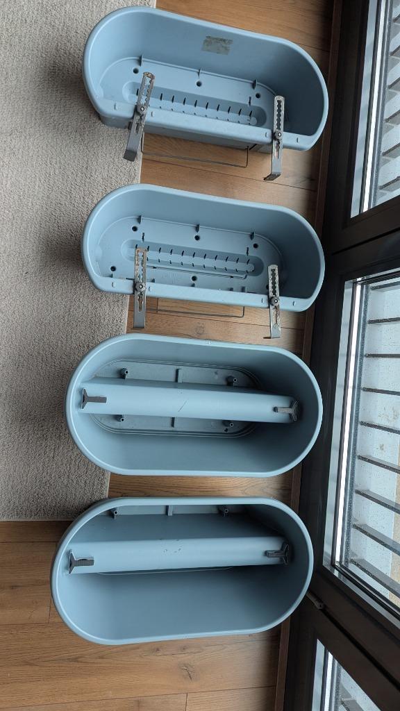 Balkonbakken Elho blauw, Tuin en Terras, Bloembakken en Plantenbakken, Gebruikt, Kunststof, Balkon, Minder dan 30 cm, Minder dan 60 cm