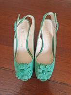 Dames groen suede Unisa Pumps met open hiel, Pumps, Ophalen of Verzenden, Zo goed als nieuw, Unisa