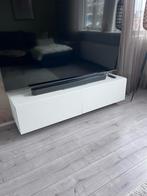 Moderne witte tv kast, Kunststof, Gebruikt, 100 tot 150 cm, Ophalen of Verzenden