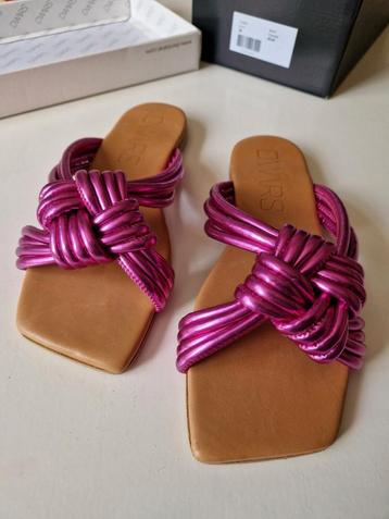 Nieuw Slippers DW\\RS 39  Tunis metallic roze fuchsia Dwars beschikbaar voor biedingen