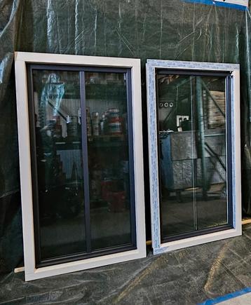 kunststofkozijnen van het merk Gealan, antraciet incl. glas! beschikbaar voor biedingen