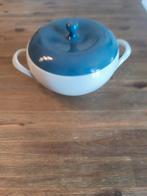 Vintage dekschalen wit met blauw - 2 stuks, Antiek en Kunst, Ophalen of Verzenden