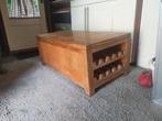 Teak Meubel Opberg Kist Bankje + Wijnflessen rek., Huis en Inrichting, Ophalen, Gebruikt, 100 tot 150 cm, Teakhout