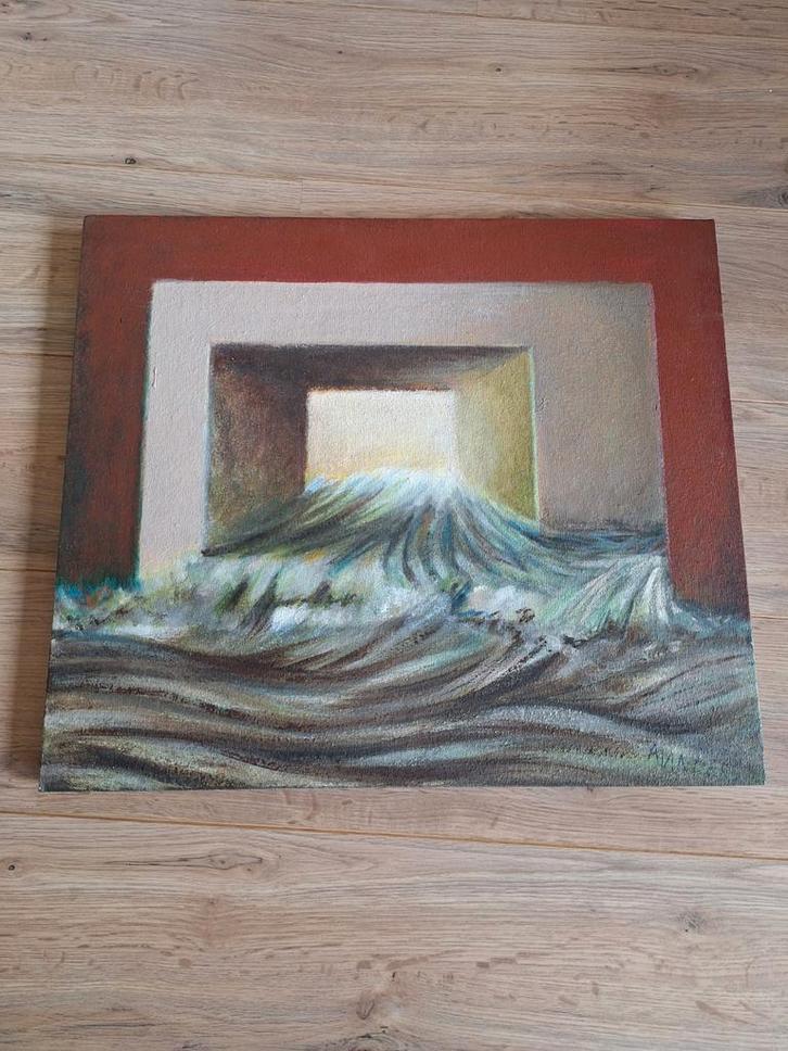 Abstract Schilderij - Ankie Manders 2003 54x48cm, Antiek en Kunst, Kunst | Schilderijen | Klassiek, Ophalen of Verzenden