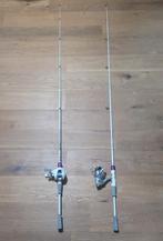 2 witte vishengels combo: Baitcaster + spinhengel voor snoek, Watersport en Boten, Hengelsport | Roofvissen, Ophalen of Verzenden