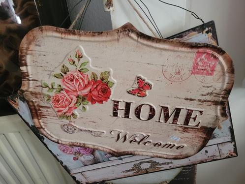 Nieuw metalen tekstbord Home foto 1 en 2 prijs 9,95, Huis en Inrichting, Woonaccessoires | Tekstborden en Spreuken, Nieuw, Ophalen of Verzenden