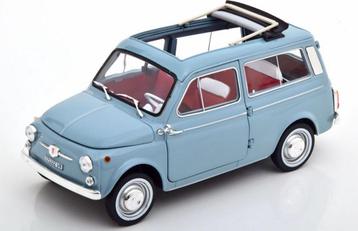 FIAT 500 GIARDINIERA '64 BLAUW SCHAAL 1/18 NOREV REF. 187726