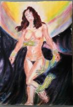 Schilderij " Lust ". Pastel., Antiek en Kunst, Kunst | Schilderijen | Klassiek, Verzenden