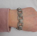 Zilveren prachtige zware vintage schakel armband nr.1169