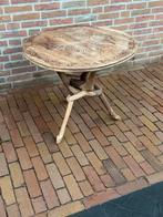 Bijzettafel houtsnijwerk gemakkelijk op te bergen., Ophalen, Gebruikt, Rond, 55 tot 75 cm