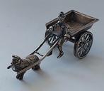 Zilveren miniatuur hondenkar., Antiek en Kunst, Antiek | Goud en Zilver, Ophalen