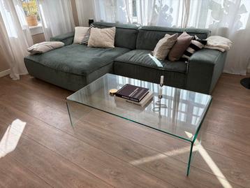 Vintage glazen salontafel 127x70x36 beschikbaar voor biedingen