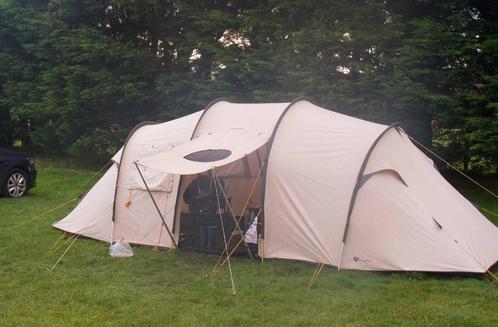 Twee tenten, Zwerver Carl Denig, buitentent gehavend, Caravans en Kamperen, Tenten, tot en met 5, Gebruikt, Ophalen