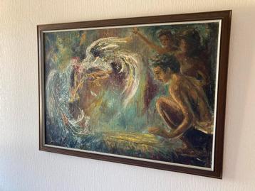 Prachtig authentiek schilderij uit Bali beschikbaar voor biedingen