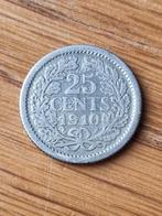 25 cent 1910 Wilhelmina, Postzegels en Munten, Munten | Nederland, Ophalen of Verzenden, Koningin Wilhelmina, 25 cent, Zilver