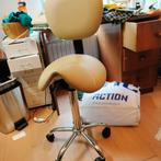 ergonomische zadelkruk op wielen hoogste uitvoering met rugl, Huis en Inrichting, Ophalen, Beige, Nieuw, Bureaukruk