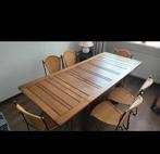 Mooie oude eettafel met 6 stoelen!, 200 cm of meer, 50 tot 100 cm, Gebruikt, Rechthoekig