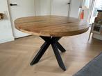 Mango houten tafel rond, Ophalen, Overige materialen, Gebruikt, 100 tot 150 cm
