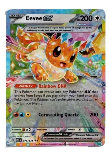 Pokemon Kaart Eevee ex (PRE 075) TOPPER, Hobby en Vrije tijd, Verzamelkaartspellen | Pokémon, Zo goed als nieuw, Losse kaart, Ophalen of Verzenden