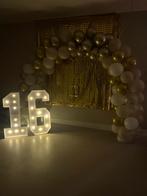 Ballonenboog en cijfers SWEET SIXTEEN/16 verjaardag, Ophalen of Verzenden, Zo goed als nieuw, Versiering, Verjaardag