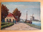 Schilderij: Hollands Landschap met Molen, Antiek en Kunst, Kunst | Schilderijen | Klassiek, Ophalen